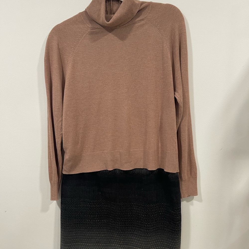 MNG by mango Stylish Women's Cowl Neck Sweater in Tan